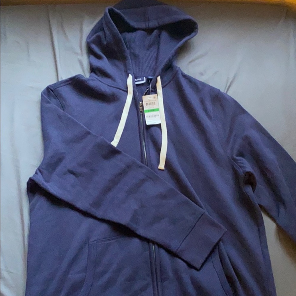 Club Room Men’s Large Navy Blue Fleece Hoodie NWT.
